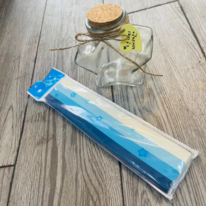 Combo 5 món lọ hình sao kèm nút bần, dây thừng thắt nơ, kèm một set giấy gấp sao kèm tem trái tim lãng mạn