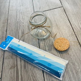 Combo 4 món lọ tròn kèm nút bần, dây thừng kèm set giấy gấp sao xinh xắn