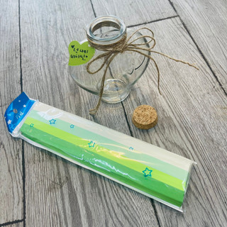 Combo 5 món lọ chữa lành hình trái tim kèm nút bần, dây thừng, tem trái tim, kèm set giấy gấp sao xinh xắn