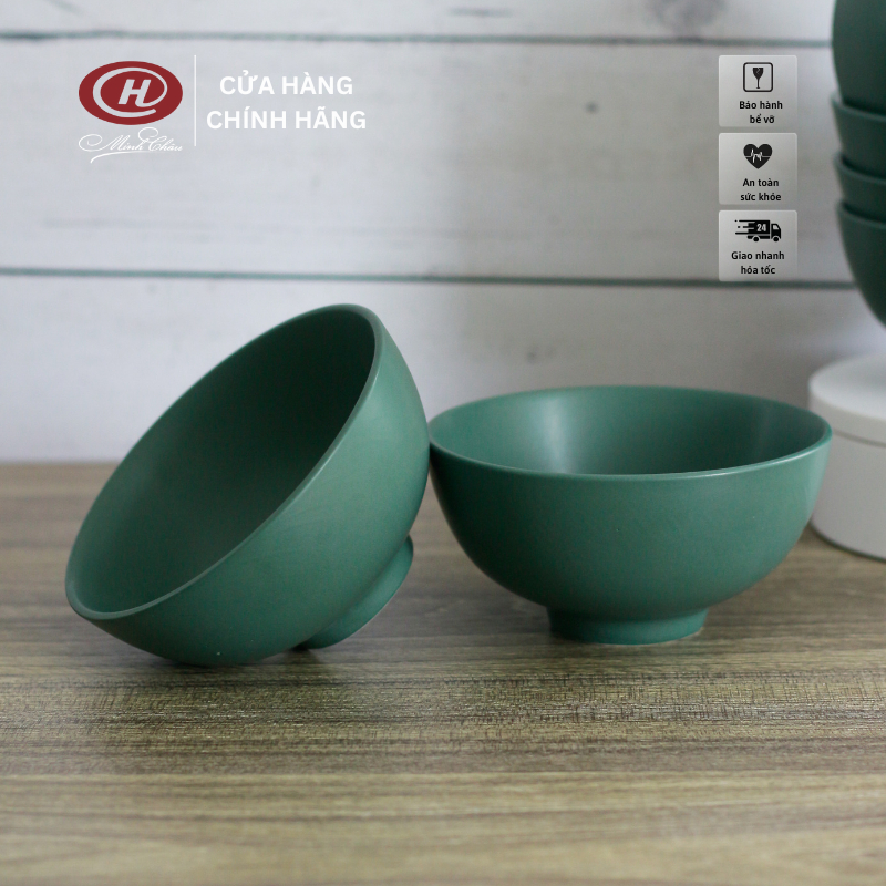 Bộ 6 Bát Cơm Men Lì Xanh Cổ Vịt  - Sứ Dílo