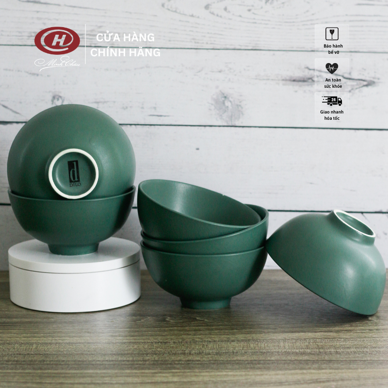 Bát Cơm Men Lì Xanh Cổ Vịt (hàng loại 2)  - Sứ Dílo
