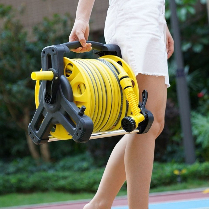 Bộ khung rulo hỗ trợ cuộn dây nước 35m, ống nước, vòi nước, dây bình ...