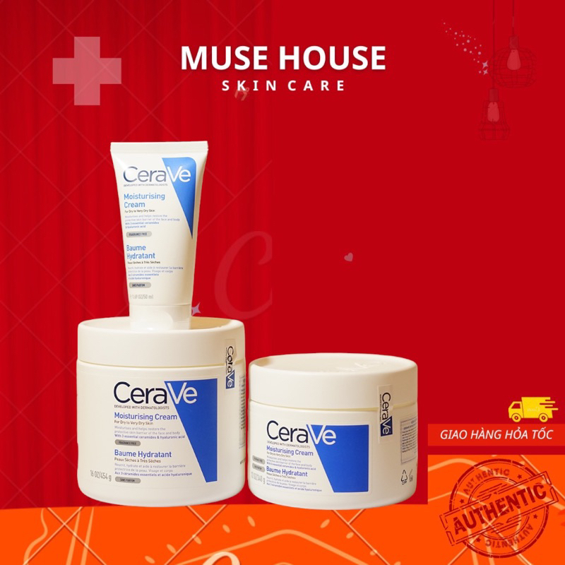 Kem Dưỡng Ẩm Cerave Dành Cho Da Khô Cerave Moisturizing Cream 50ml 340g 454g Muse House 7900