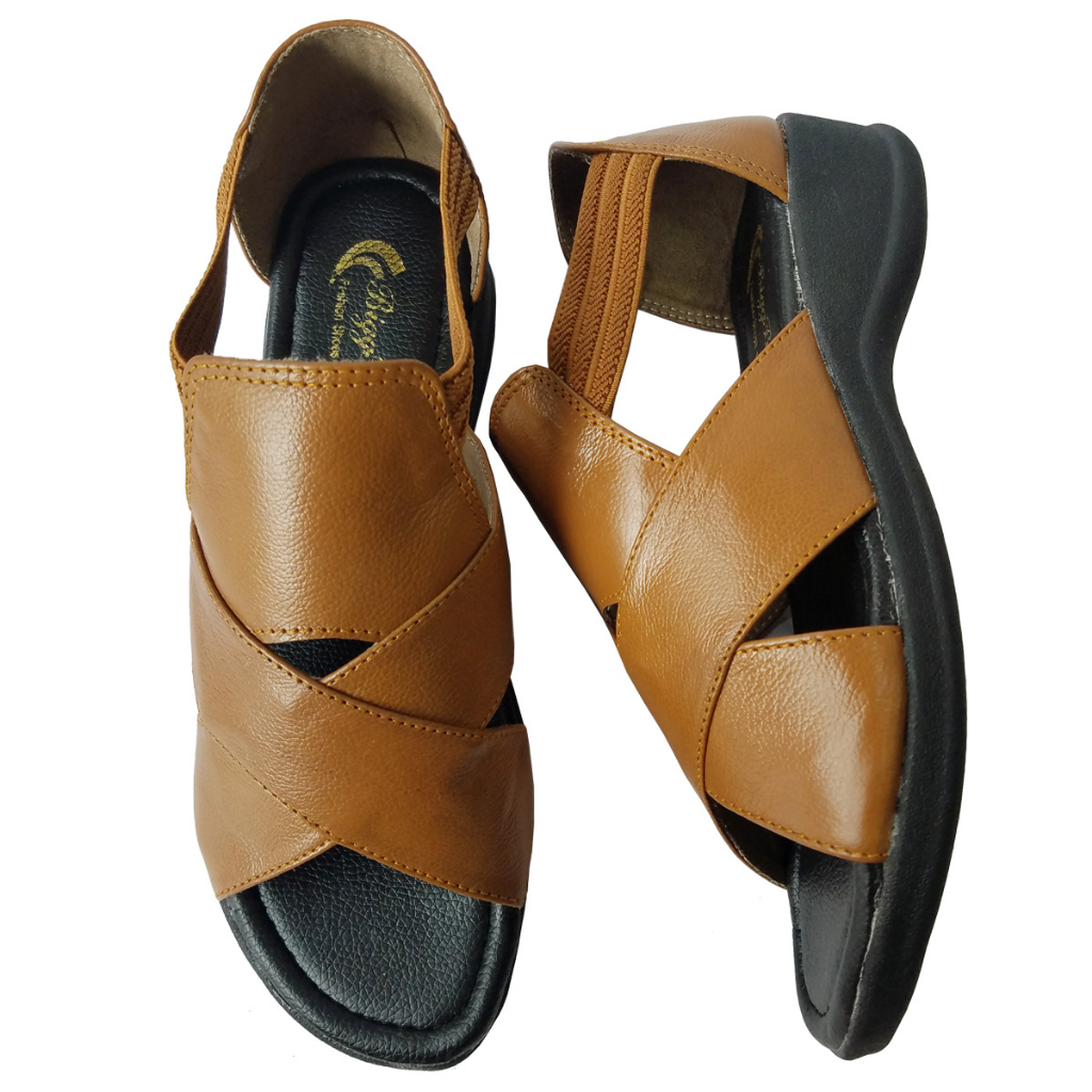 Giày Sandal Nữ Da Bò Thật BIGGBEN Cao 3 Phân HKD713