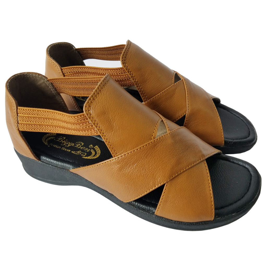 Giày Sandal Nữ Da Bò Thật BIGGBEN Cao 3 Phân HKD713