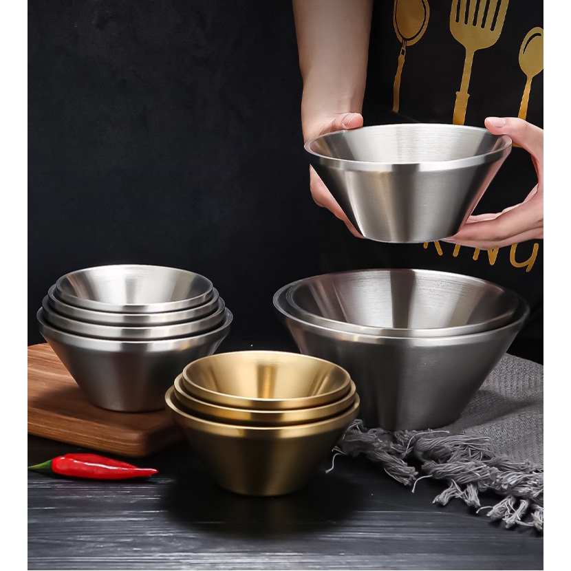 Tô - Chén Ăn Trơn Hai Màu Bạc , Vàng ( Hàng Đẹp) | Shopee Việt Nam
