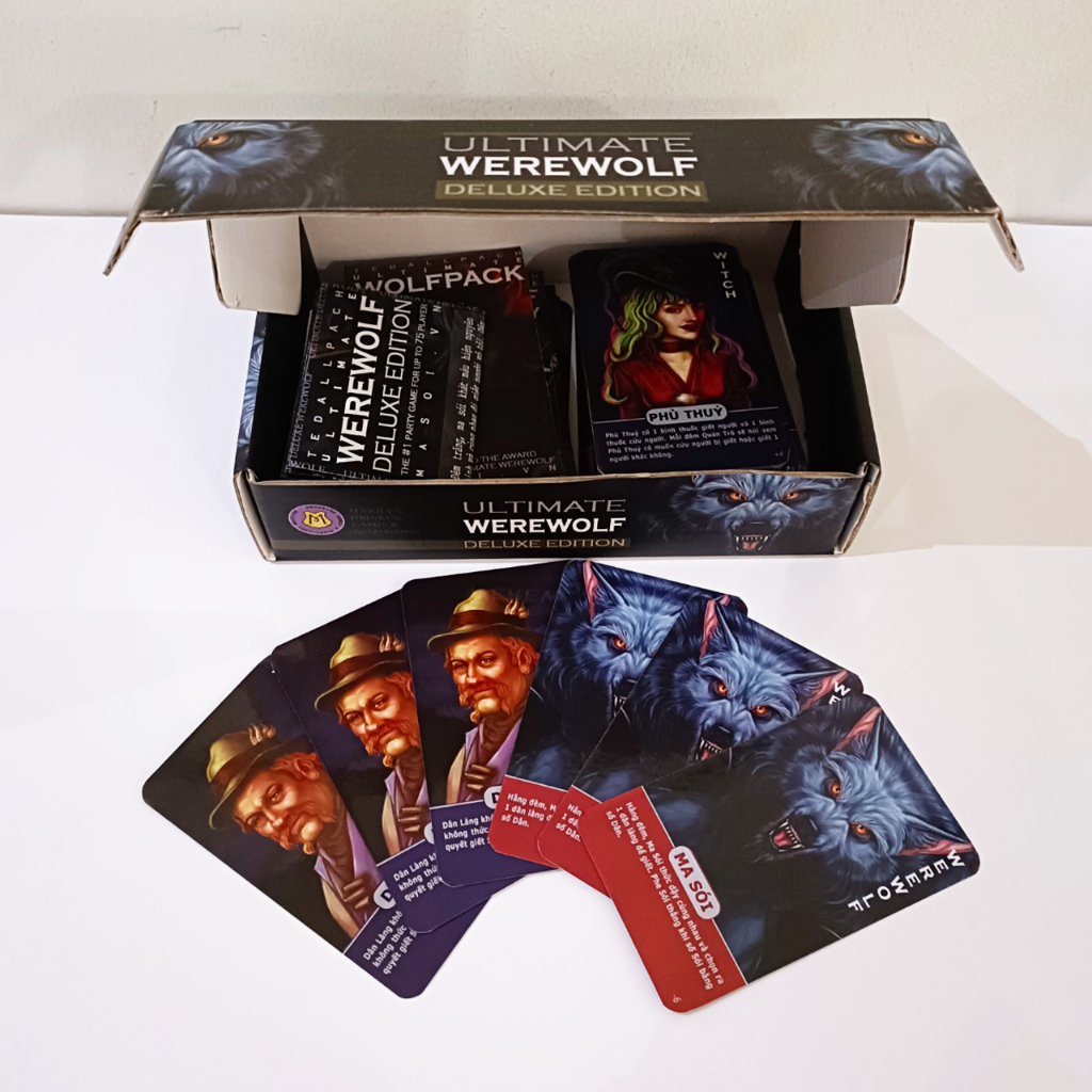 Bộ Bài Ma Sói Midnight Alliance 90 Lá Việt Hóa Giấy Cứng Chơi Nhóm Bạn MaSoi SG