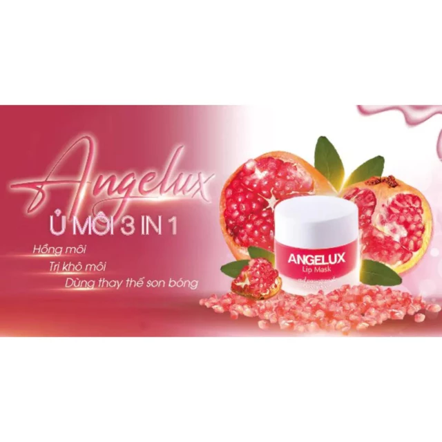 MẶT NẠ NGỦ Ủ MÔI ANGELUX LỰU ĐỎ 10ML- LÀM HỒNG, MỀM MÔI, GIẢM KHÔ MÔI