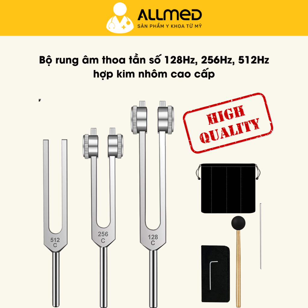 Bộ rung âm thoa tần số 128Hz, 256Hz, 512Hz hợp kim nhôm cao cấp ...
