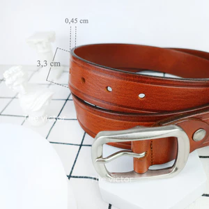 Thắt lưng nam da bò khóa oval bản to 33mm