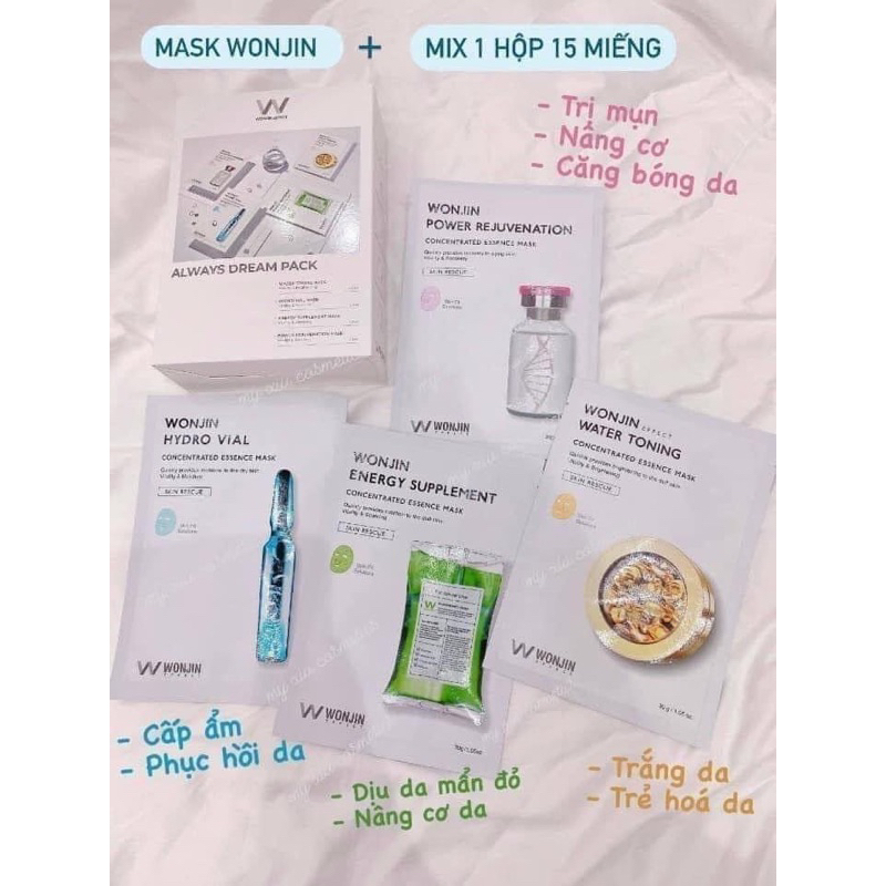 HỘP 10M Mặt Nạ Wonjin Effect Mask Dưỡng Sáng Da Cấp Ẩm Trẻ Hoá