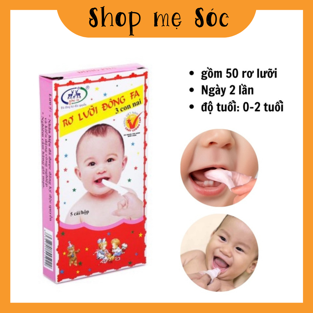 Rơ lưỡi, tưa lưỡi vệ sinh răng miệng cho bé Đông Pha hộp 50 cái mesocshop