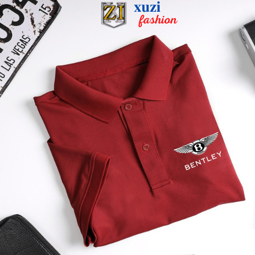 Áo thun polo nam nữ hãng xe ô tô Bentley áo phông có cổ bẻ ngắn tay vải polyester mềm thời trang công sở thanh lịch XUZI