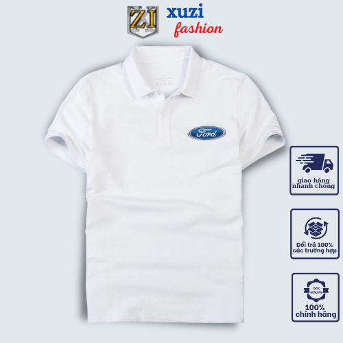 áo polo ford áo thun nam nữ ngắn tay có cổ bẻ hãng xe ô tô vải cotton cá xấu gai mịn thời trang thanh lịch nhà XUZI