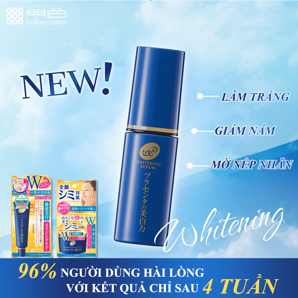 Ảnh Tinh Chất Chứa Nhau Thai Dưỡng Trắng, Giảm Nếp Nhăn MEISHOKU Placewhiter Serum 30ML 3