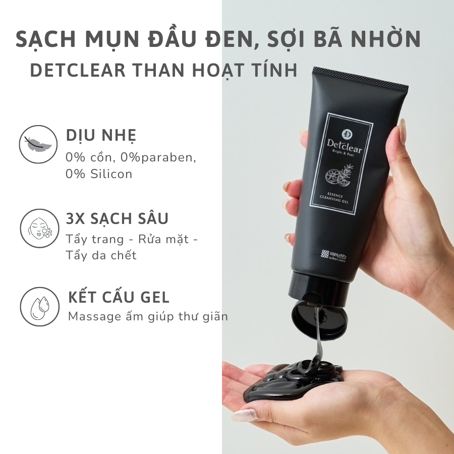 Ảnh GEL LÀM SẠCH 3IN1 THAN HOẠT TÍNH x ĐẤT SÉT Meishoku Detclear Bright & Peel 180ml 4