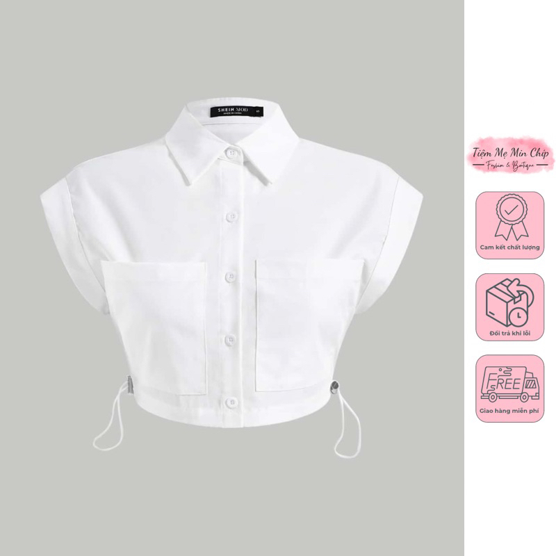 Áo sơ mi trắng croptop túi dây rút sườn (Hàng auth) -CÓ SẴN | Shopee ...