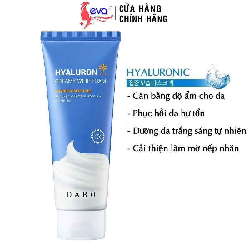 [Mã ICBFRI15 giảm 10% đơn 0đ] Sữa rửa mặt tạo bọt cấp ẩm Dabo Hyaluron Creamy Whip Foam 150