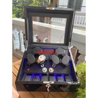 Hộp Đựng Đồng Hồ Cơ 6 Xoay + 6 Tĩnh ACBOW [Có Đèn LED] [BH 2 NĂM]