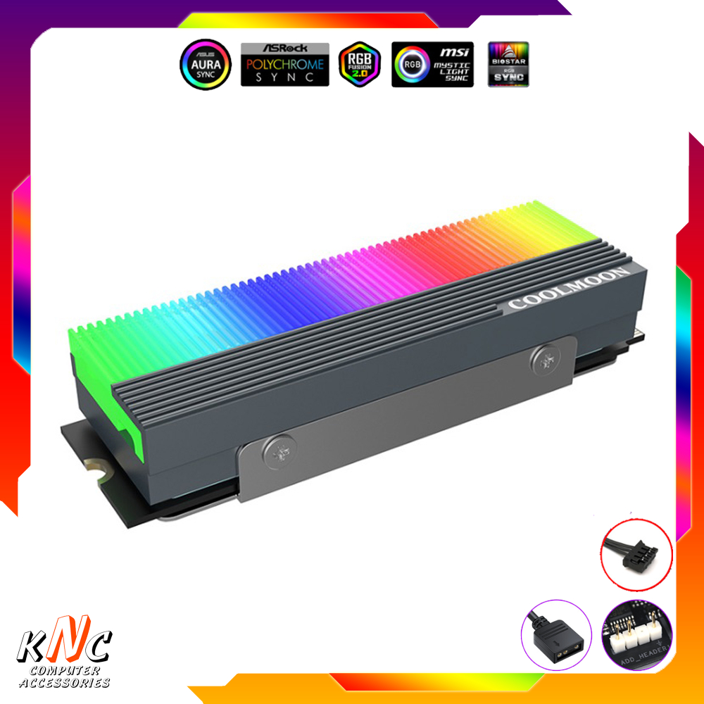 [Thanh Lý] Tản Nhiệt SSD M2 NVME Coolmoon Led 5v ARGB Đồng Bộ Mainboard ...