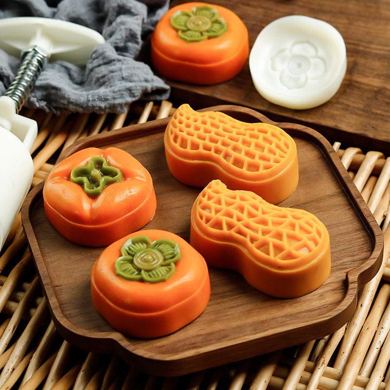Khuôn bánh trung thu lò xo 50g 1 mặt Đậu phộng - KH241