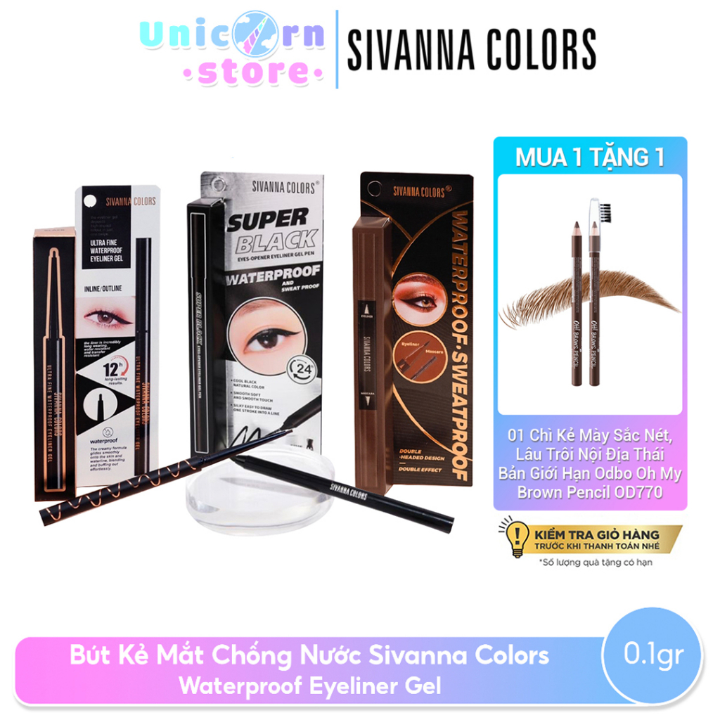 Bút Kẻ Mắt Chống Nước Sivanna Colors Waterproof Eyeliner Gel (Bản Giới Hạn)