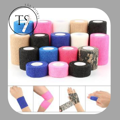Băng keo thể thao đá bóng cuốn cổ chân cổ tay cao su non vải hỗ trợ thi đấu và tập luyện TAYSPORT