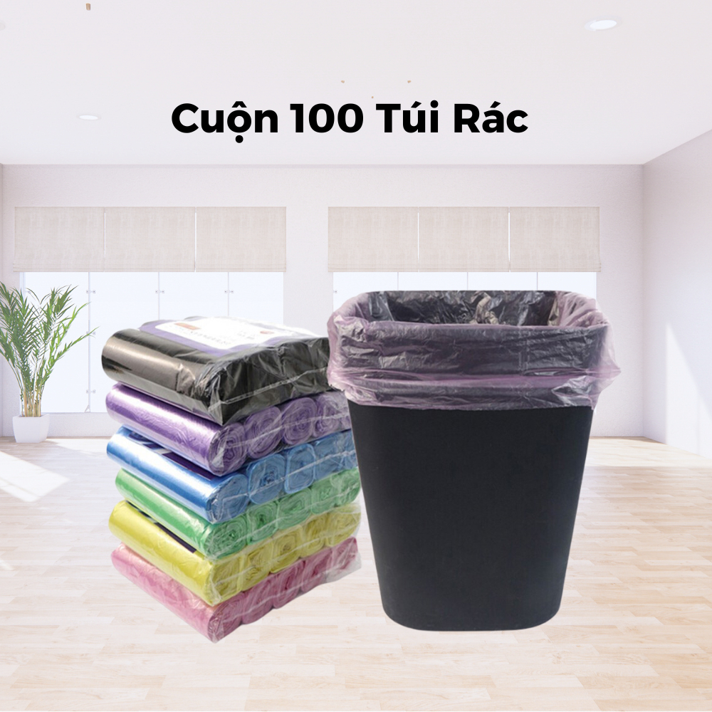 Túi rác sinh học, Cuộn 100 Túi rác chịu lực tốt, Bền dai, Túi rác tự ...