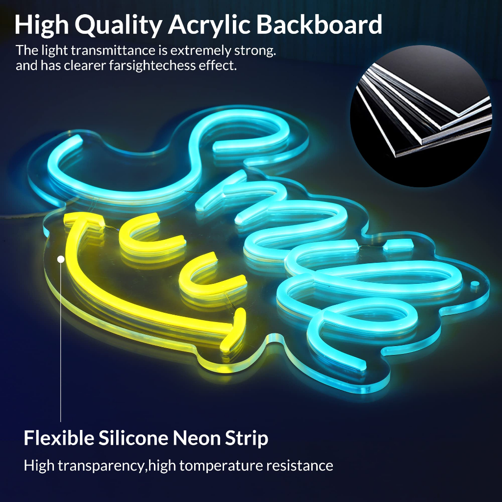 Đèn Led Neon Chữ SMILE Kích thước 41x28 cm