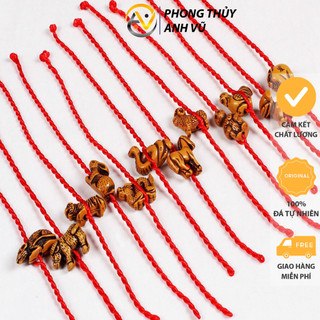 Vòng chỉ đỏ may mắn mix 12 con giáp đã khai quang - may mắn tài lộc bình an - giá trên 1 con giáp
