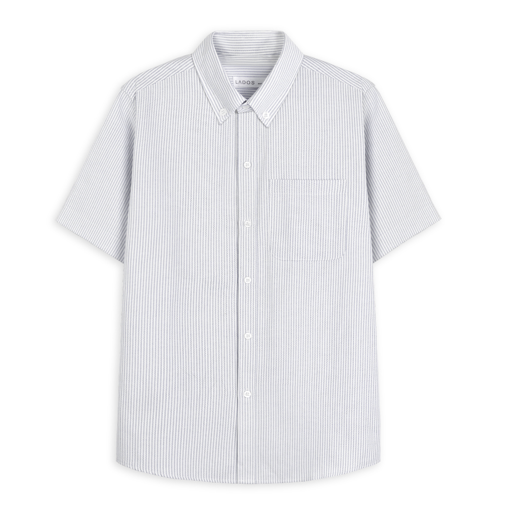 Áo sơ mi sọc nam ngắn tay vải oxford có túi LADOS-8127 năng động, thấm hút, dày dặn đứng form | BigBuy360 - bigbuy360.vn