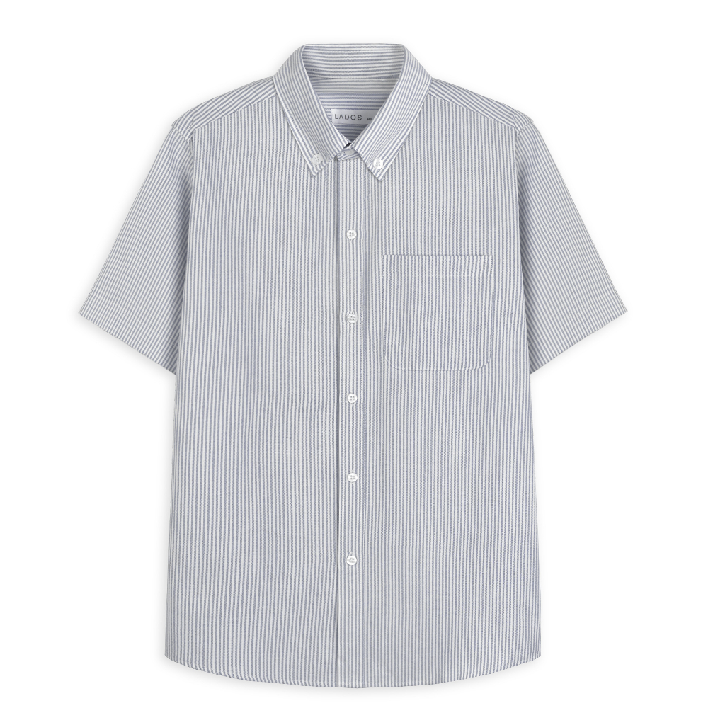 Áo sơ mi sọc nam ngắn tay vải oxford có túi LADOS-8127 năng động, thấm hút, dày dặn đứng form | BigBuy360 - bigbuy360.vn