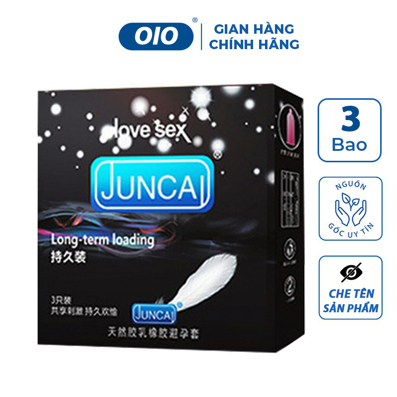 Bao cao su JUNCAI Long-term Loading hộp 3 cái siêu mỏng 001mm kéo dài ...