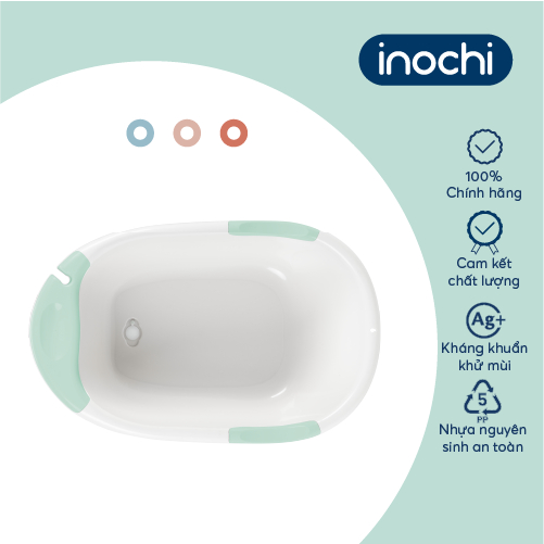 Chậu tắm/ Thau tắm trẻ em Notoro Plus Inochi - Thiết Kế Rộng Có Tay Nắm, loại to (KHÔNG KÈM TỰA TẮM)