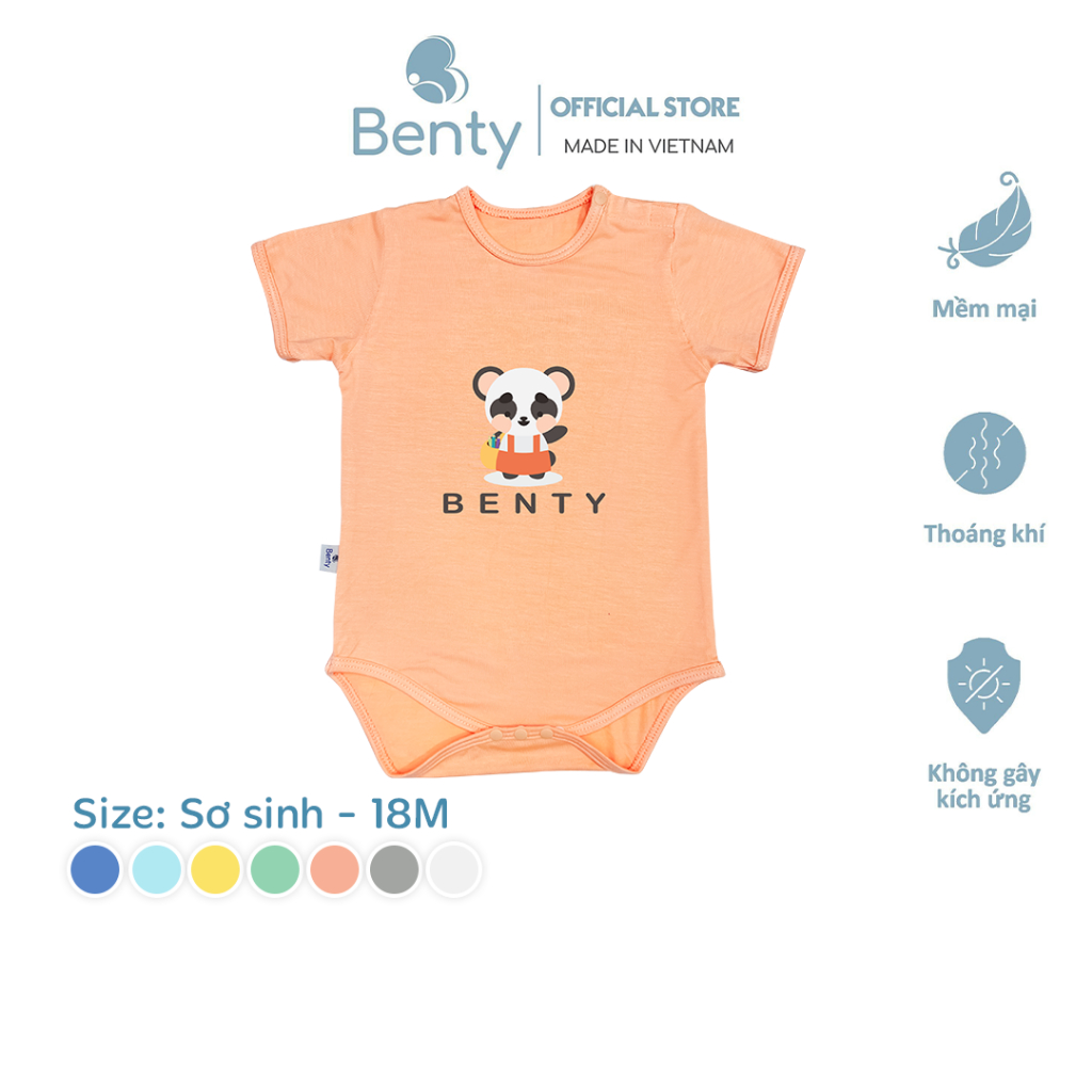 Bộ body chip BENTY BT016 cotton cao cấp, an toàn da cho bé sơ sinh đến 18 tháng