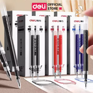 Combo 5 Ruột bút gel Deli 0.5mm dùng cho bút bi nước A575 lâu hết mực không gai khi viết mực trơn tru S206, S221