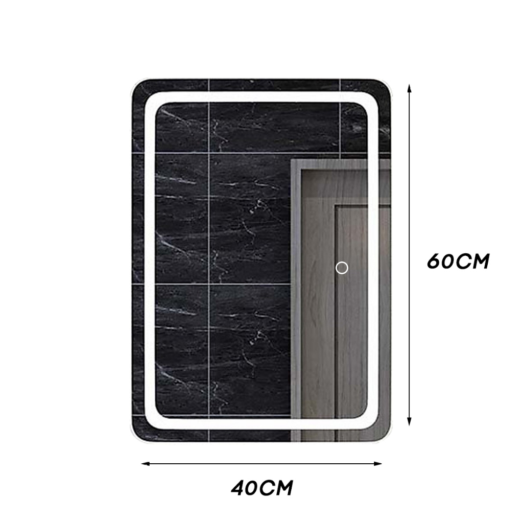 Gương led cảm ứng chữ nhật treo ngang - dọc đều được, gương phòng tắm, bàn trang điểm kích thước 60x40