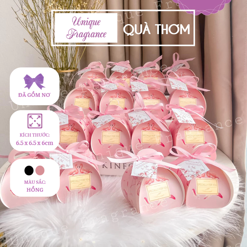 Hộp quà cưới - set 10 hộp quà nhỏ có nơ quà tặng đám cưới, quà sự kiện,quà doanh nghiệp
