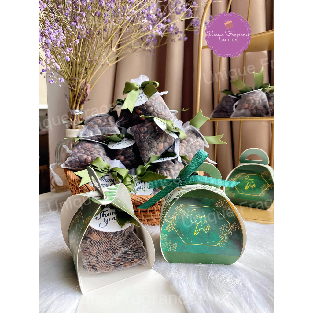 Hộp quà cưới - set 10 hộp quà nhỏ có nơ quà tặng đám cưới, quà sự kiện,quà doanh nghiệp