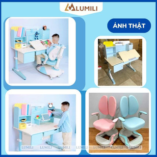Miễn phí vận chuyển Bàn ghế chống gù lumili S05 mặt bàn 1m2 mới, bàn học sinh chống gù có tay quay