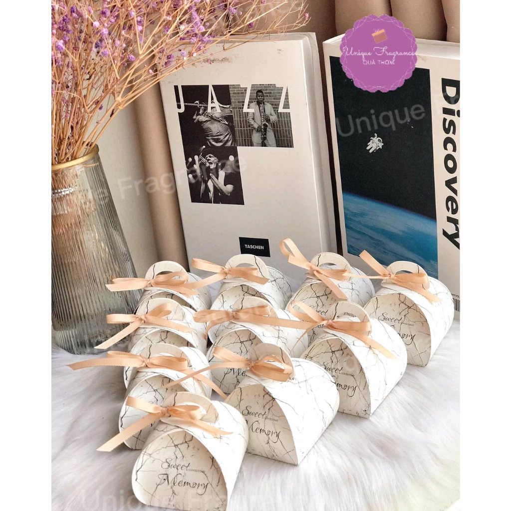 Hộp quà cưới - set 10 hộp quà nhỏ có nơ quà tặng đám cưới, quà sự kiện,quà doanh nghiệp