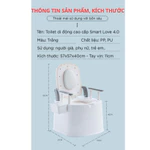 Bồn cầu di động cho người già, bà bầu, trẻ em bằng nhựa cao cấp có tay vịn đệm tựa lưng - Aichi House — ảnh 7