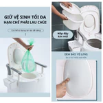 Bồn cầu di động cho người già, bà bầu, trẻ em bằng nhựa cao cấp có tay vịn đệm tựa lưng - Aichi House — ảnh 3