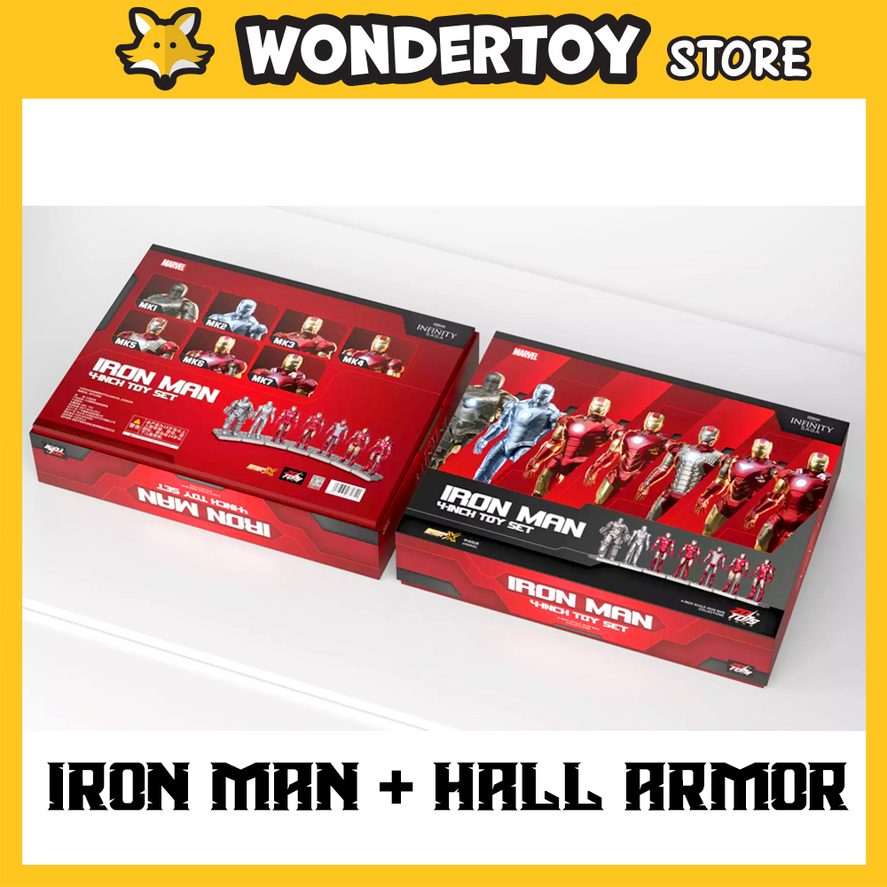 ZD Toys Marvel Infinity Saga Iron Man 4-Inch Figure with Hall of Armor Display Set