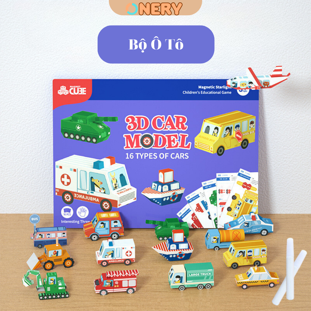 Bộ giấy gấp 3D dành cho bé sáng tạo trí tuệ kèm sách nhà ONERY