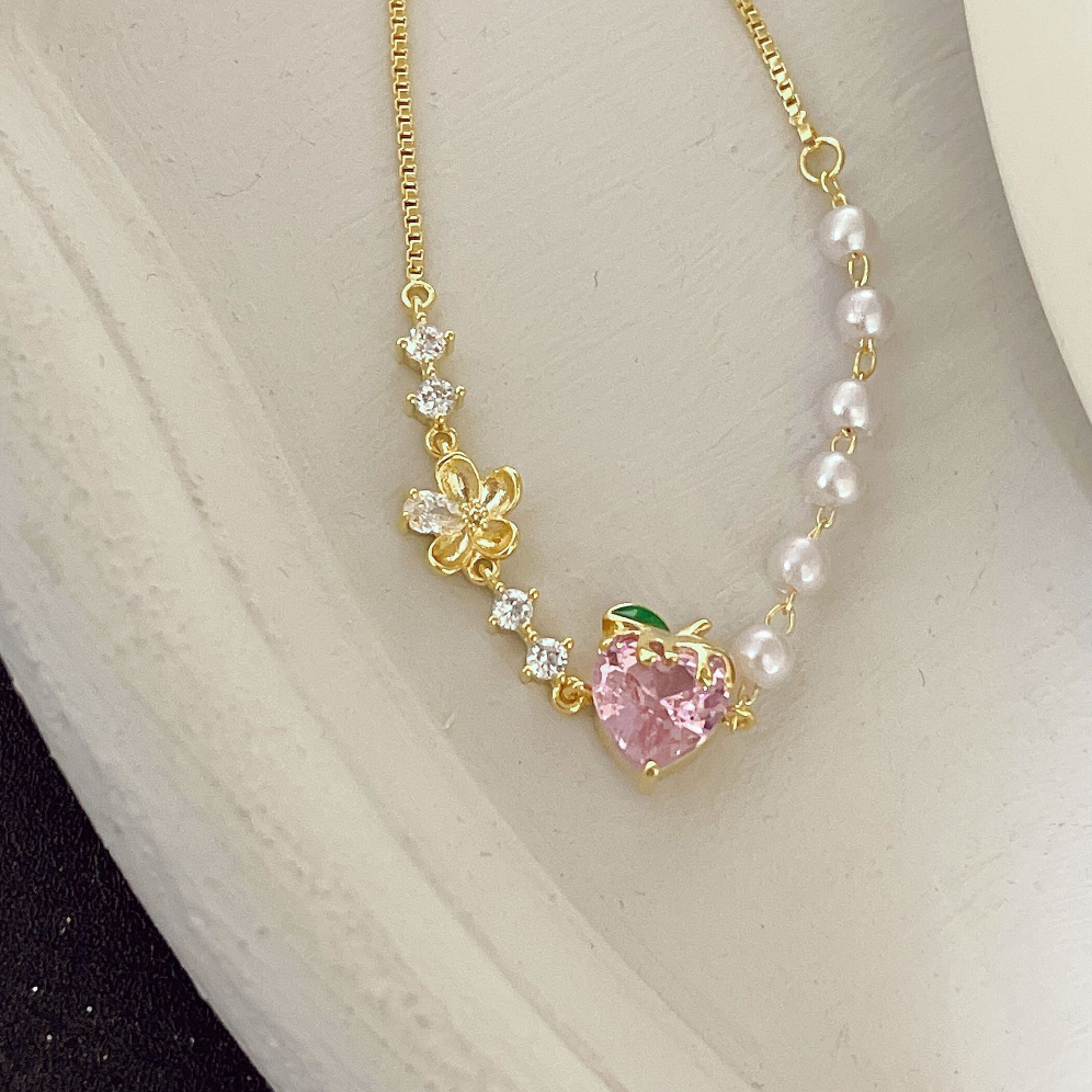 [Mới 2023] Vòng tay trái tim đính đá zircon mạ vàng cao cấp, sang trọng có thể điều chỉnh kích cỡ dây