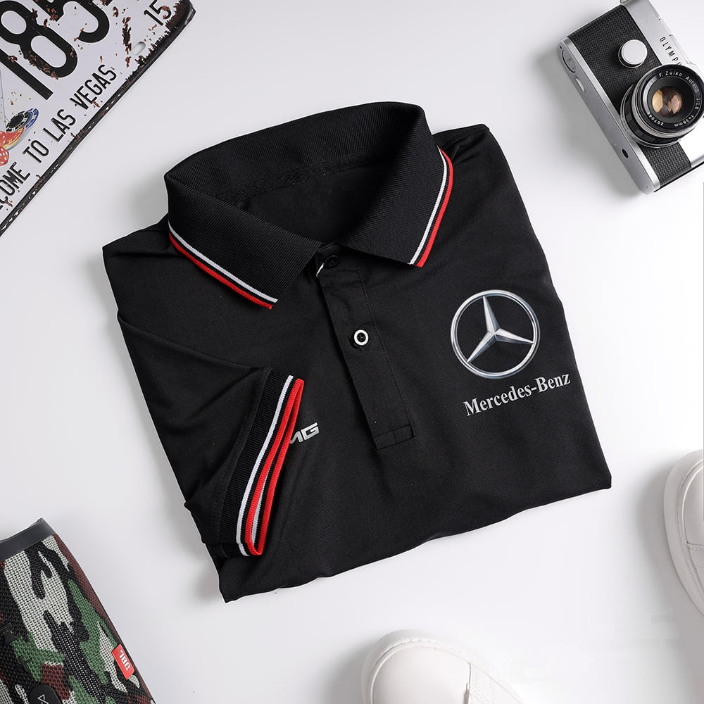 Áo thun polo mercedes benz áo thun có cổ bẻ nam nữ hãng xe cao cấp vải cotton cá xấu gai mịn thời trang thanh lịch XUZI.