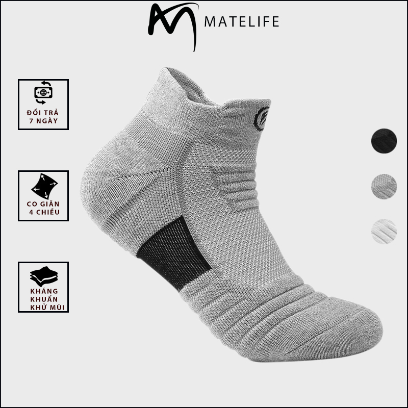 Tất nam thể thao dày dặn gân ma sát MATELIFE hàng cao cấp MTLSPORT68 êm ái khử mùi hôi cực tốt