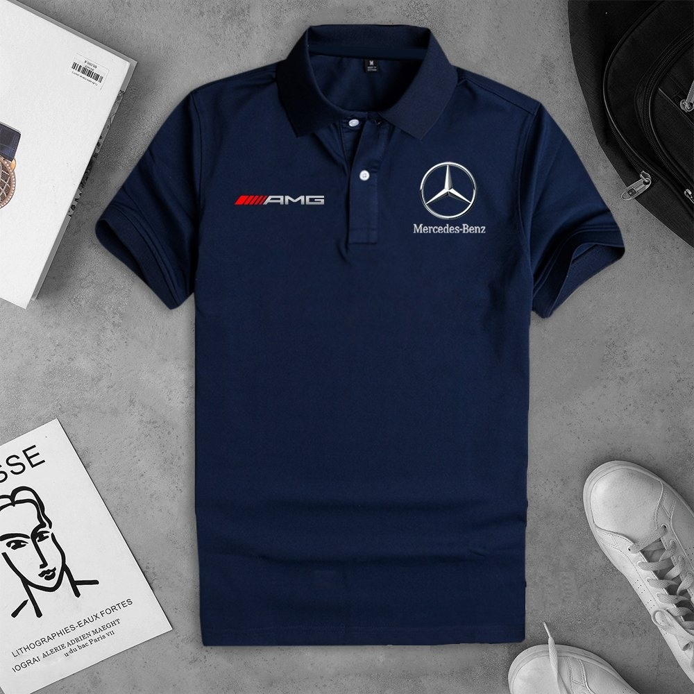 Áo thun polo mercedes benz áo thun có cổ bẻ nam nữ hãng xe cao cấp vải cotton cá xấu gai mịn thời trang thanh lịch XUZI.