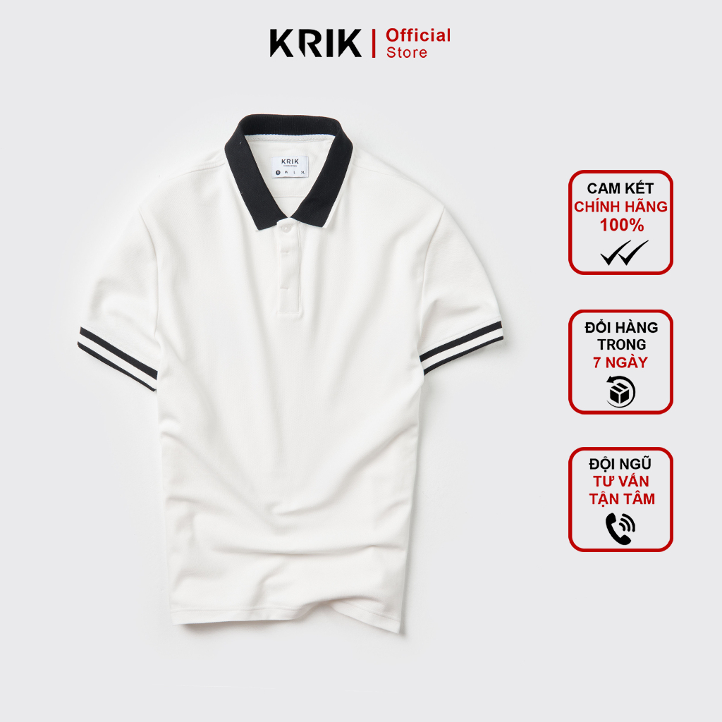 Áo Polo Nam Cổ Đức Phối Màu Trẻ Trung Form Regular Chất Liệu Cotton Cao Cấp KRIK – PL2008